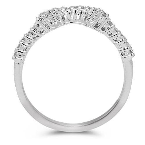 14K White Solid Gold Diamond Bridal Ring Set 1.40 Ctw