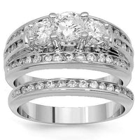 Thumbnail for 14K White Solid Gold Diamond Bridal Ring Set 1.60 Ctw