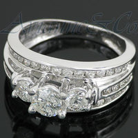 Thumbnail for 14K White Solid Gold Diamond Bridal Ring Set 1.60 Ctw