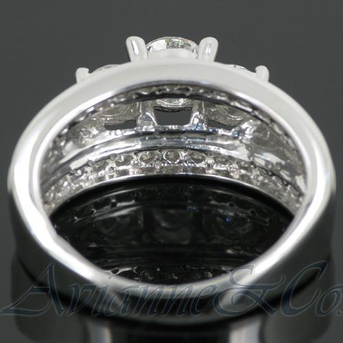 14K White Solid Gold Diamond Bridal Ring Set 1.60 Ctw
