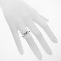 Thumbnail for 14K White Solid Gold Diamond Bridal Ring Set 1 Ctw