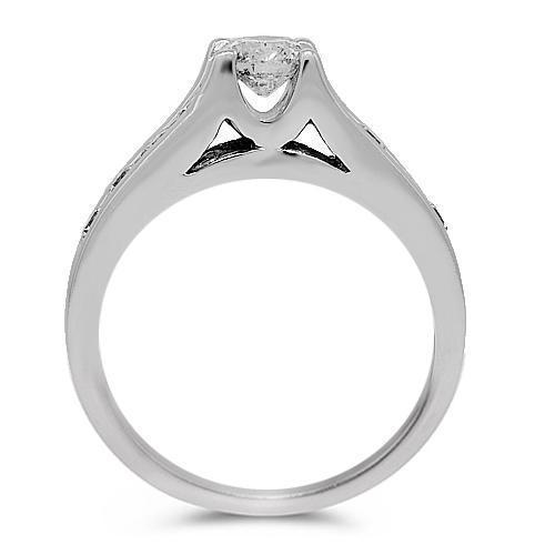 14K White Solid Gold Diamond Bridal Ring Set 3.48 Ctw
