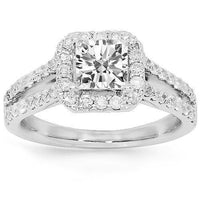 Thumbnail for 14K White Solid Gold Diamond Engagement Ring 1.69 Ctw
