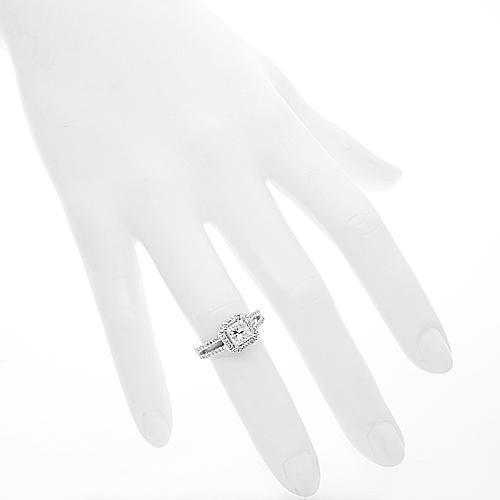 14K White Solid Gold Diamond Engagement Ring 1.69 Ctw