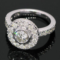 Thumbnail for 14K White Solid Gold Diamond Engagement Ring 2.32 Ctw