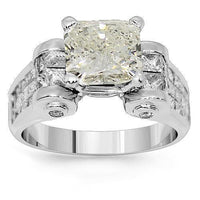 Thumbnail for 14K White Solid Gold Diamond Engagement Ring 5.93 Ctw