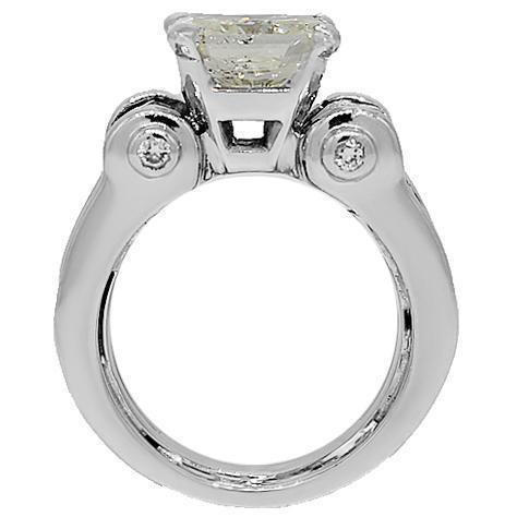 14K White Solid Gold Diamond Engagement Ring 5.93 Ctw
