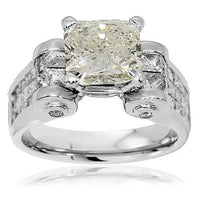 Thumbnail for 14K White Solid Gold Diamond Engagement Ring 5.93 Ctw