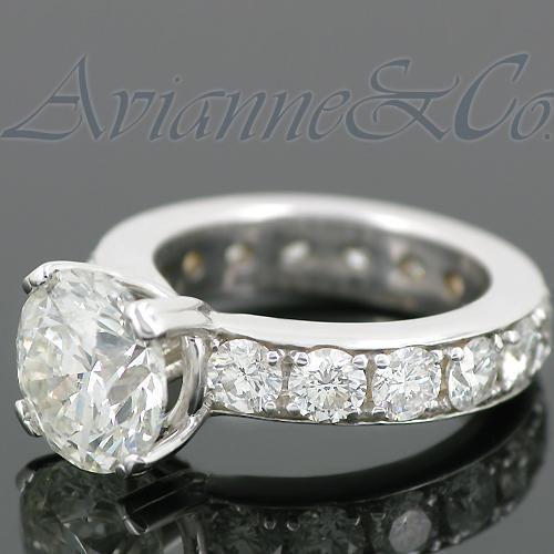 14K White Solid Gold Diamond Engagement Ring 7.31 Ctw