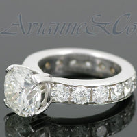 Thumbnail for 14K White Solid Gold Diamond Engagement Ring 7.31 Ctw