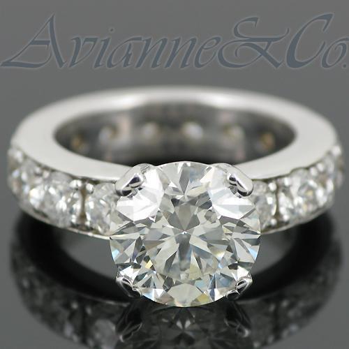 14K White Solid Gold Diamond Engagement Ring 7.31 Ctw