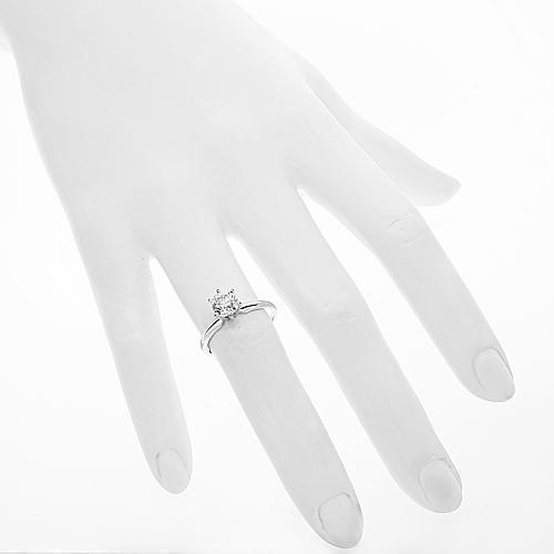 14K White Solid Gold Diamond Solitaire Engagement Ring 1.02 Ctw