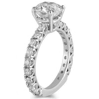 Thumbnail for 14K White Solid Gold GAI Certified Diamond Engagement Ring 2.79 Ctw