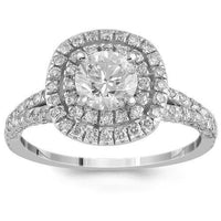 Thumbnail for 14K White Solid Gold GIA Certified Diamond Engagement Ring 1.60 Ctw