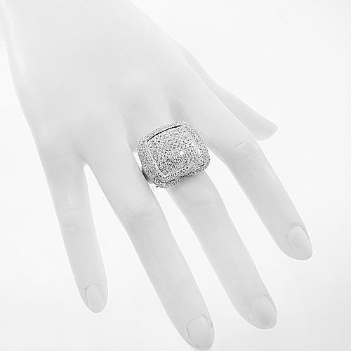 14K White Solid Gold Men Diamond Ring 3.00 Ctw