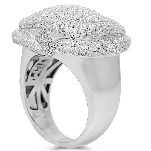 14K White Solid Gold Men Diamond Ring 3.00 Ctw