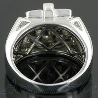 Thumbnail for 14K White Solid Gold Mens Black Diamond Ring 1.95 Ctw