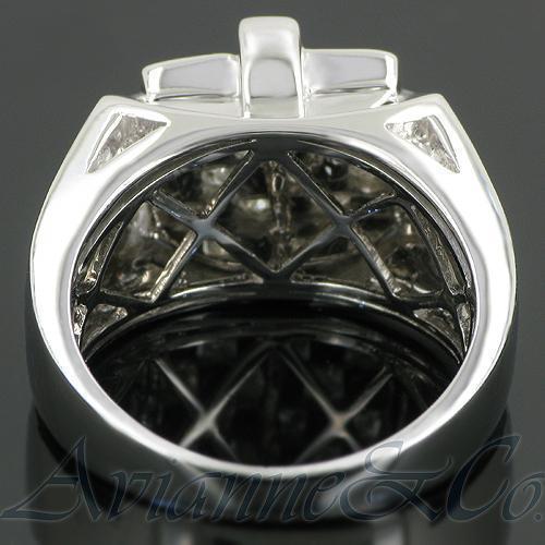 14K White Solid Gold Mens Black Diamond Ring 1.95 Ctw