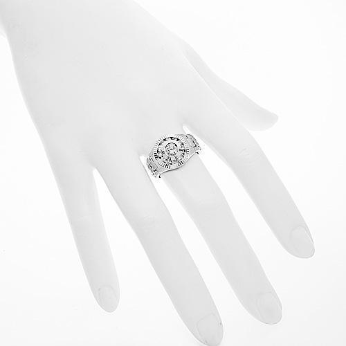 14K White Solid Gold Mens Diamond Pinky Ring 0.64 Ctw