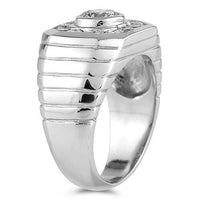 Thumbnail for 14K White Solid Gold Mens Diamond Pinky Ring 1.72 Ctw