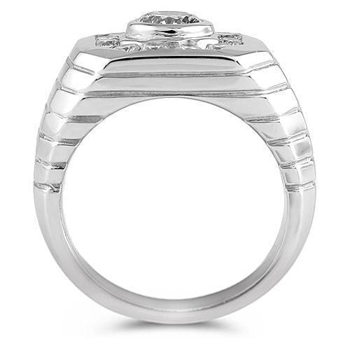 14K White Solid Gold Mens Diamond Pinky Ring 1.72 Ctw