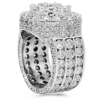 Thumbnail for 14K White Solid Gold Mens Diamond Pinky Ring 17.12 Ctw