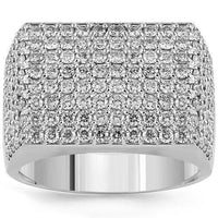 Thumbnail for 14K White Solid Gold Mens Diamond Pinky Ring 2.57 Ctw