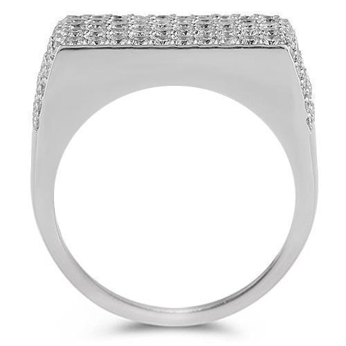 14K White Solid Gold Mens Diamond Pinky Ring 2.57 Ctw