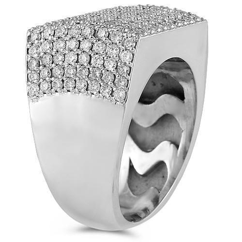 14K White Solid Gold Mens Diamond Pinky Ring 2.57 Ctw