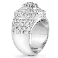 Thumbnail for 14K White Solid Gold Mens Diamond Pinky Ring 4.00 Ctw