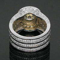 Thumbnail for 14K White Solid Gold Mens Diamond Pinky Ring 7.61 Ctw