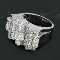Thumbnail for 14K White Solid Gold Mens Diamond Ring 3.10 Ctw