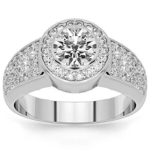 14K White Solid Gold Mens Diamond Ring 5.08 Ctw