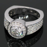 Thumbnail for 14K White Solid Gold Mens Diamond Ring 5.08 Ctw