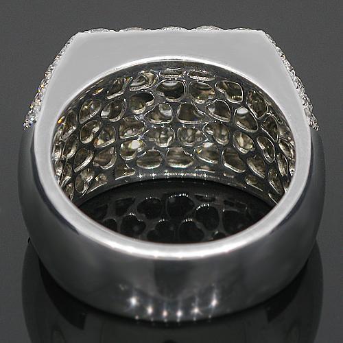 14K White Solid Gold Mens Diamond Ring 5.50 Ctw