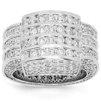 Thumbnail for 14K White Solid Gold Mens Diamond Ring 7.50  Ctw