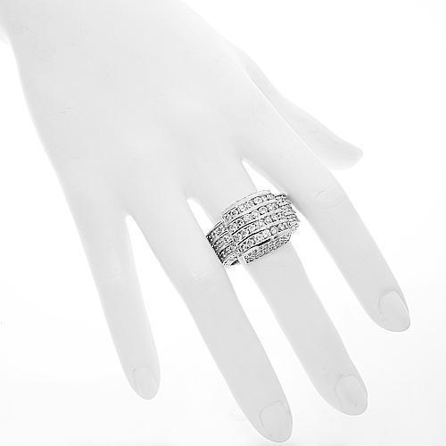 14K White Solid Gold Mens Diamond Ring 7.50  Ctw