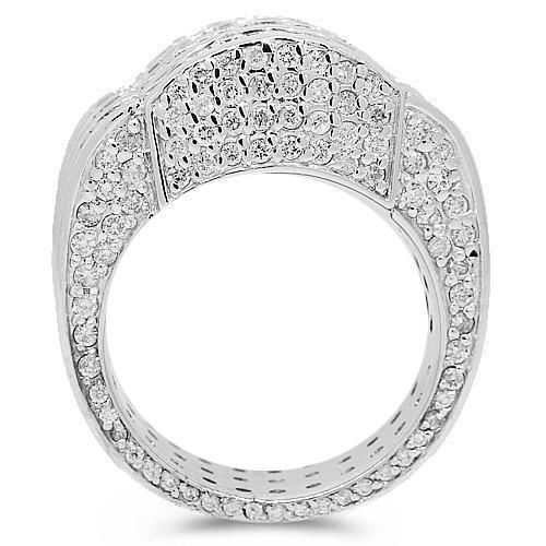 14K White Solid Gold Mens Diamond Ring 7.50  Ctw