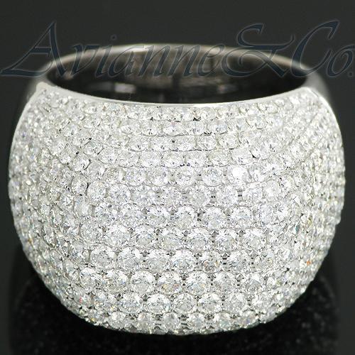 14K White Solid Gold Mens Diamond Ring 7.93 Ctw