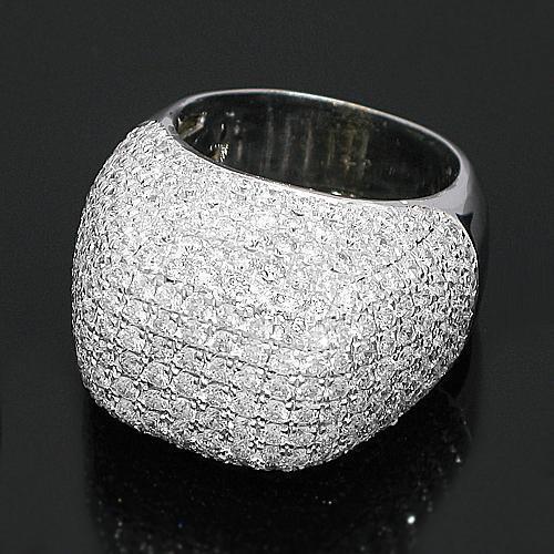 14K White Solid Gold Mens Diamond Ring 7.93 Ctw