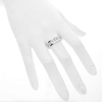 Thumbnail for White 14K White Solid Gold Mens Diamond Wedding Band 1.00 Ctw