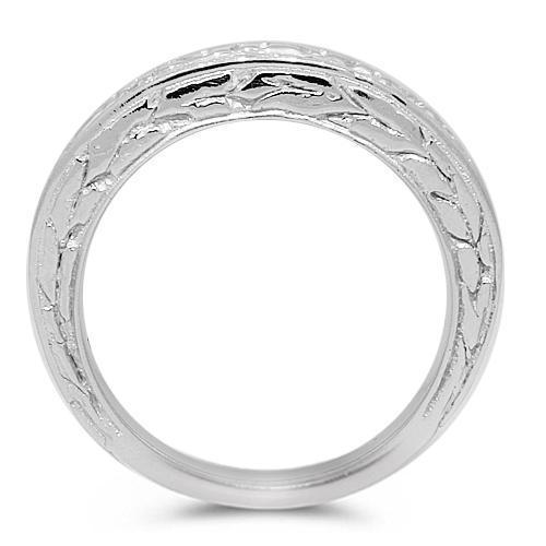 14K White Solid Gold Mens Diamond Wedding Ring Band 1.50 Ctw