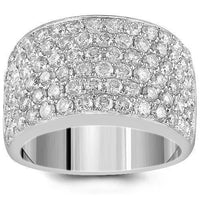 Thumbnail for 14K White Solid Gold Mens Diamond Wedding Ring Band 4.00 Ctw