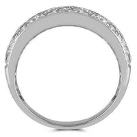 Thumbnail for 14K White Solid Gold Mens Diamond Wedding Ring Band 4.00 Ctw