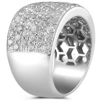 Thumbnail for 14K White Solid Gold Mens Diamond Wedding Ring Band 4.00 Ctw