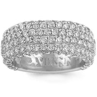 Thumbnail for 14K White Solid Gold Mens Diamond Wedding Ring Band 4.50 Ctw