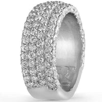 Thumbnail for 14K White Solid Gold Mens Diamond Wedding Ring Band 4.50 Ctw