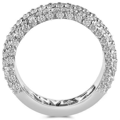 14K White Solid Gold Mens Diamond Wedding Ring Band 4.50 Ctw