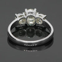 Thumbnail for 14K White Solid Gold Three Stone Diamond Engagement Ring 1.51 Ctw