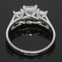 Thumbnail for 14K White Solid Gold Three Stone Diamond Engagement Ring 1.70 Ctw
